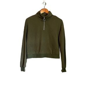 NWT! Crave game  green eagle quarter zip sweater